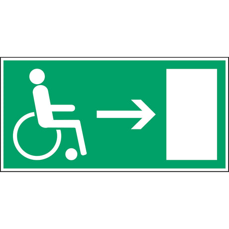 Fluchtwegkennzeichnung - Rettungsweg für Behinderte (rechts)