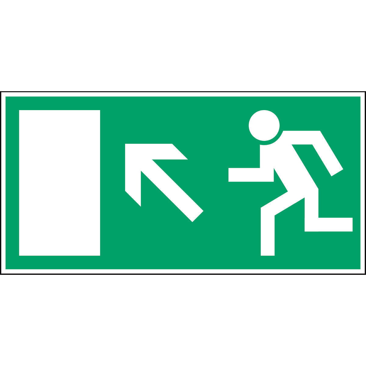 Fluchtwegkennzeichnung - Rettungsweg links aufwärts