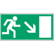 Fluchtwegkennzeichnung - Rettungsweg rechts abwärts
