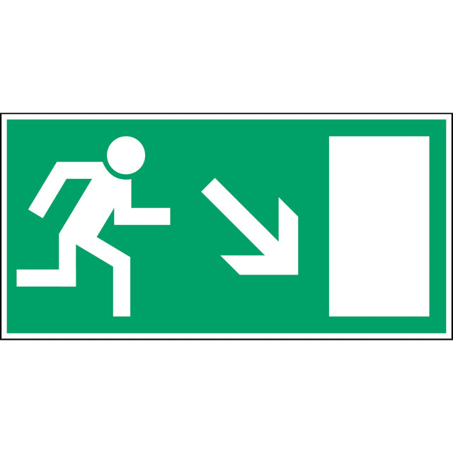 Fluchtwegkennzeichnung - Rettungsweg rechts abwärts