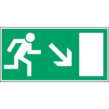 Fluchtwegkennzeichnung - Rettungsweg rechts abwärts