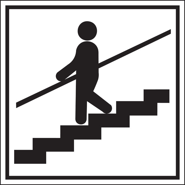 Hinweisschilder - Treppe mit Geländer