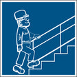 Hinweisschilder - Treppe mit Geländer
