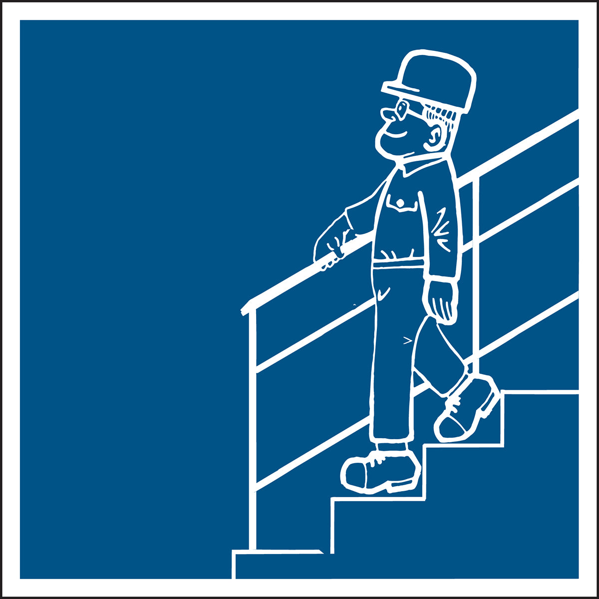 Hinweisschilder - Treppe mit Geländer