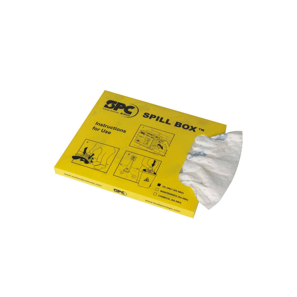 SPILL BOX, oil-absorbing, filled with 15 wipes