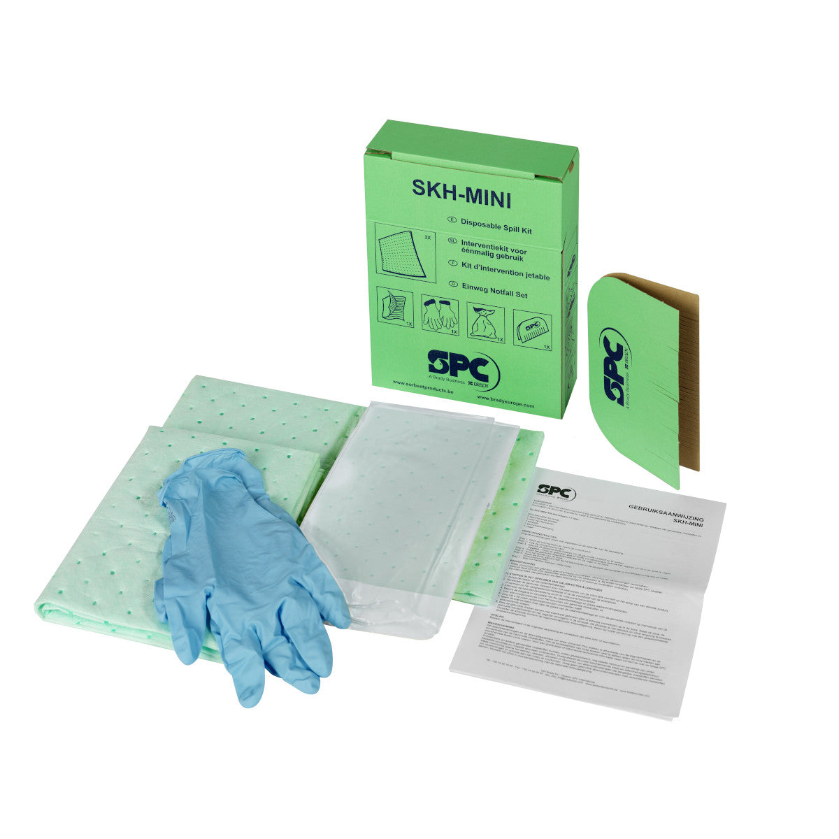 Emergency kit for single use, chemicals