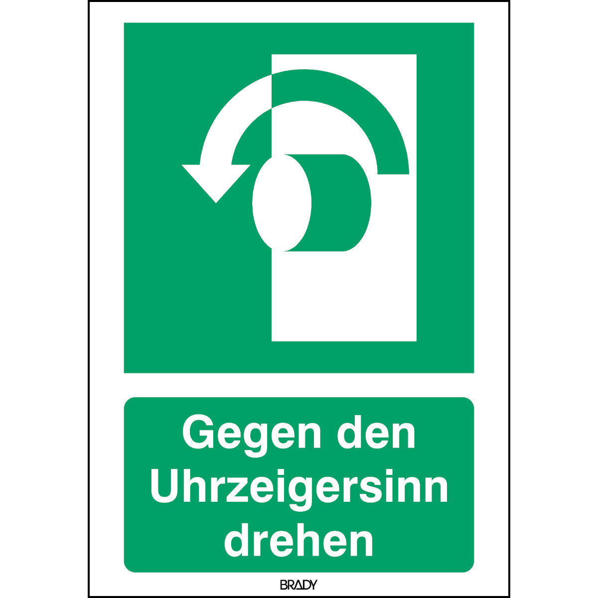 Caractère ISO 7010 - Rotation dans le sens inverse des aiguilles d'une montre