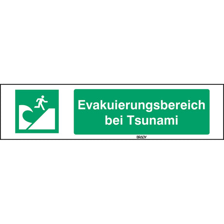 ISO-Sicherheitsschild – Evakuierungsbereich bei Tsunami