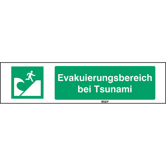 ISO-Sicherheitsschild – Evakuierungsbereich bei Tsunami