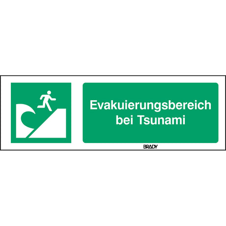 ISO-Sicherheitsschild – Evakuierungsbereich bei Tsunami