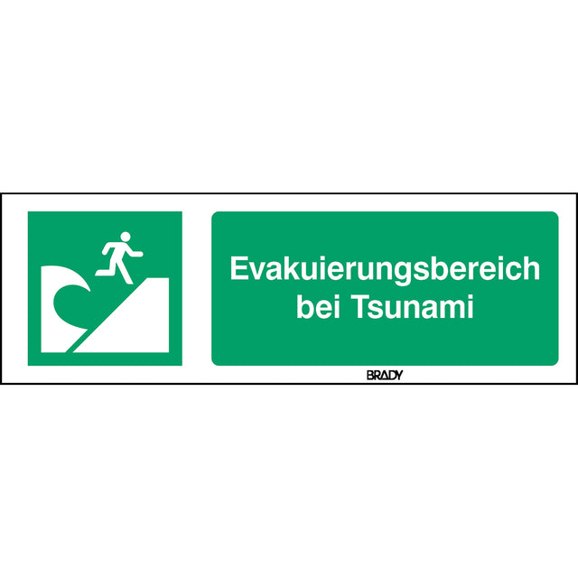 ISO-Sicherheitsschild – Evakuierungsbereich bei Tsunami