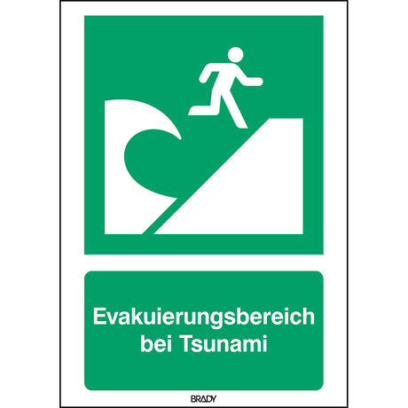 ISO-Sicherheitsschild – Evakuierungsbereich bei Tsunami