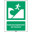 ISO-Sicherheitsschild – Evakuierungsbereich bei Tsunami