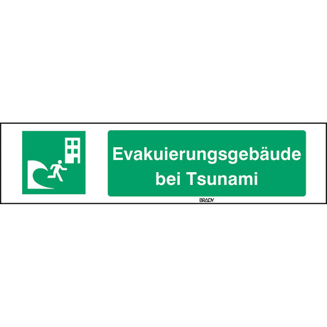 ISO-Sicherheitsschild – Evakuierungsgebäude bei Tsunami