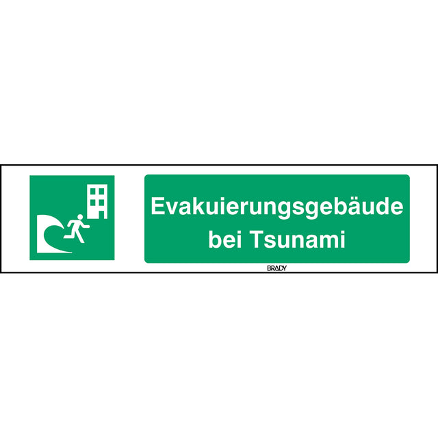 ISO-Sicherheitsschild – Evakuierungsgebäude bei Tsunami