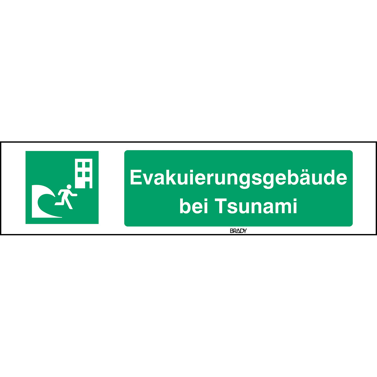 ISO-Sicherheitsschild – Evakuierungsgebäude bei Tsunami