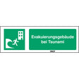 ISO-Sicherheitsschild – Evakuierungsgebäude bei Tsunami
