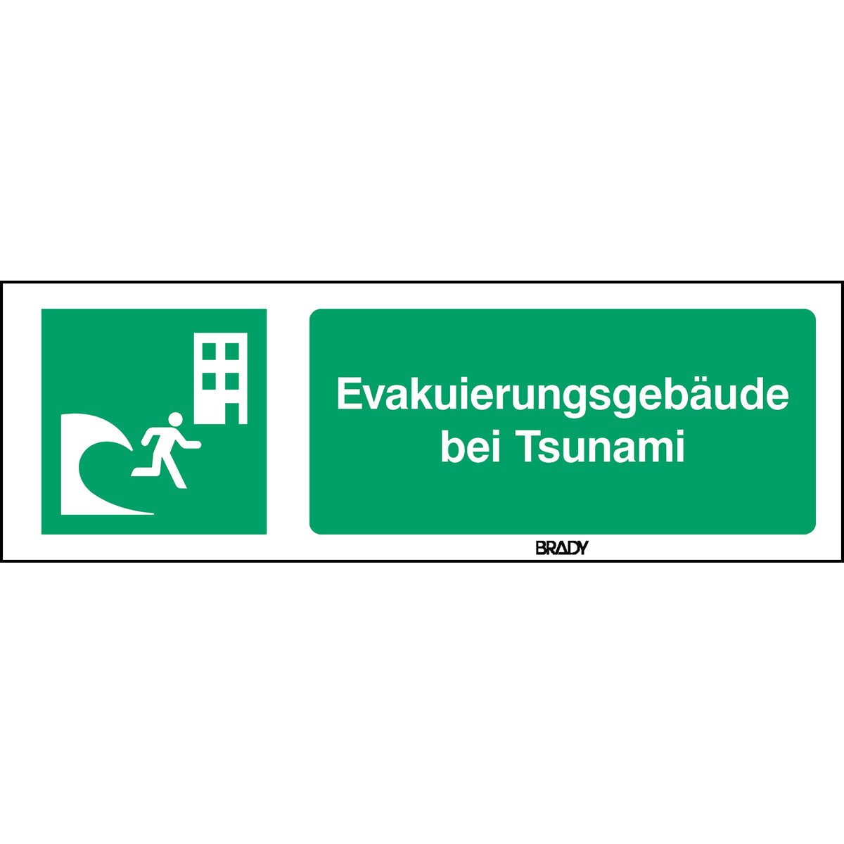 ISO-Sicherheitsschild – Evakuierungsgebäude bei Tsunami