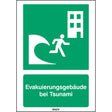 ISO-Sicherheitsschild – Evakuierungsgebäude bei Tsunami
