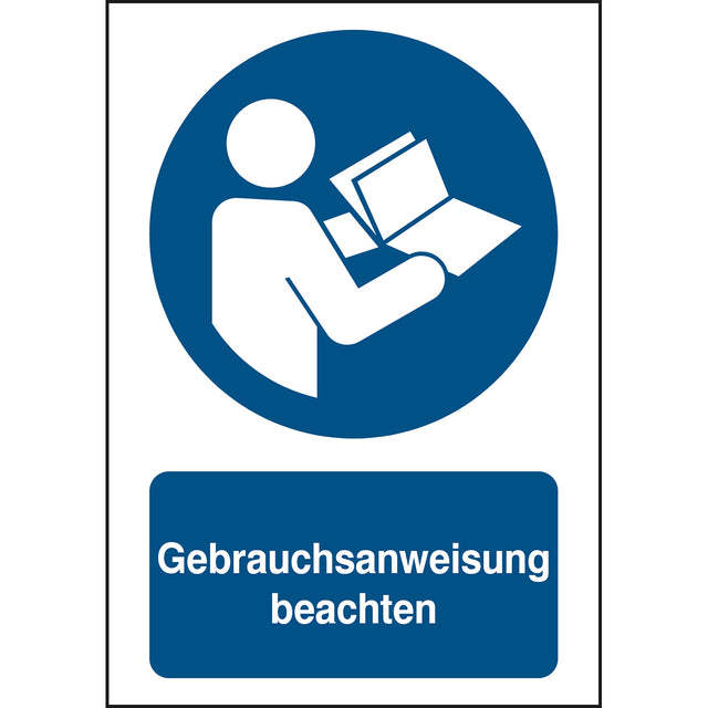 ISO Sicherheitskennzeichnung - Gebrauchsanweisung beachten
