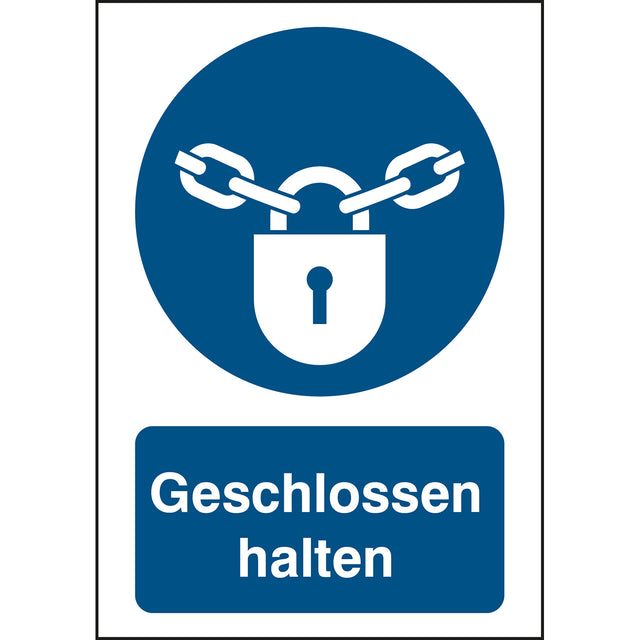 ISO Sicherheitskennzeichnung - Verschlossen halten