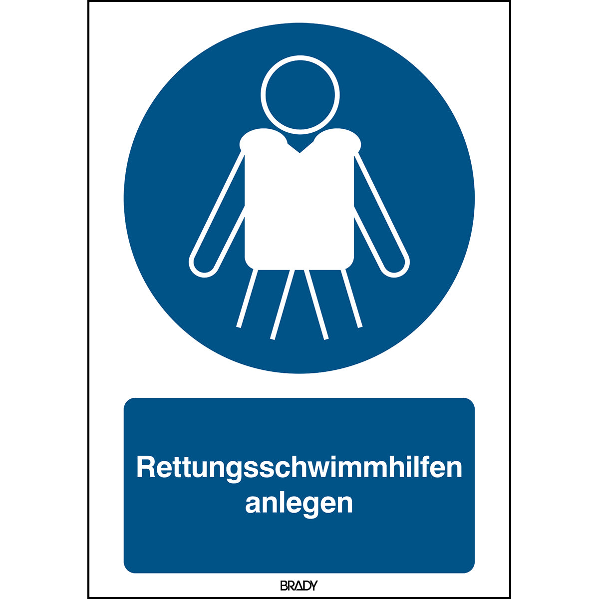 ISO-Sicherheitsschild – Rettungsschwimmhilfen anlegen