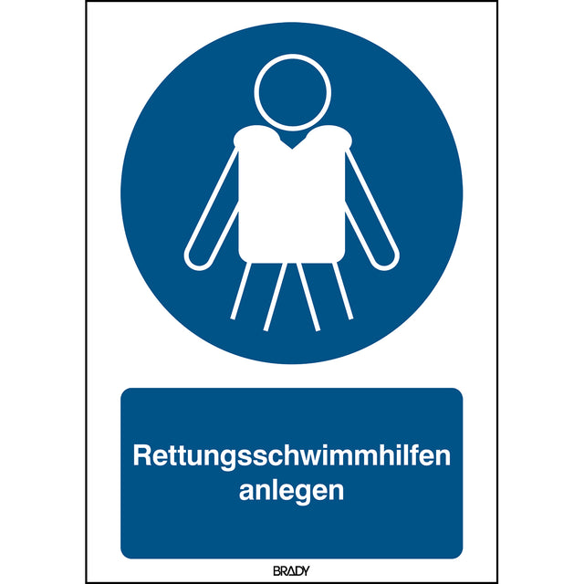 ISO-Sicherheitsschild – Rettungsschwimmhilfen anlegen