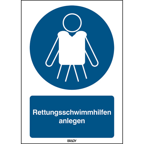 ISO-Sicherheitsschild – Rettungsschwimmhilfen anlegen