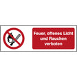 ISO Sicherheitskennzeichnung - Feuer, offenes Licht and Rauchen verboten
