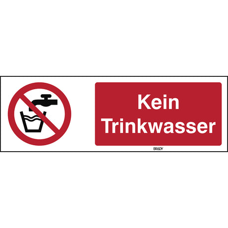 ISO Sicherheitskennzeichnung - Kein Trinkwasser