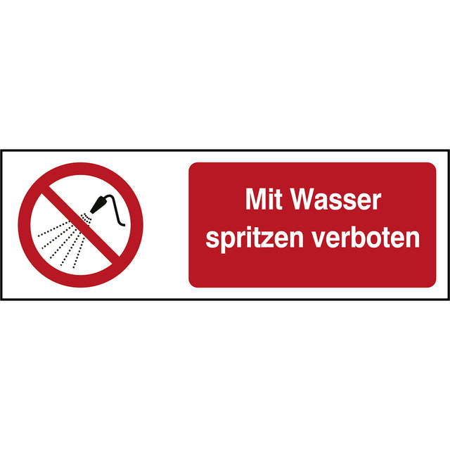 ISO Sicherheitskennzeichnung - Mit Wasser spritzen verboten
