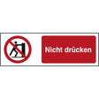 ISO Sicherheitskennzeichnung - Nicht drücken