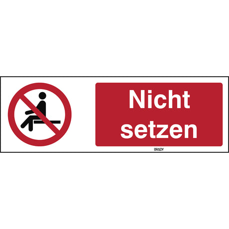 ISO Sicherheitskennzeichnung - Sitzen verboten
