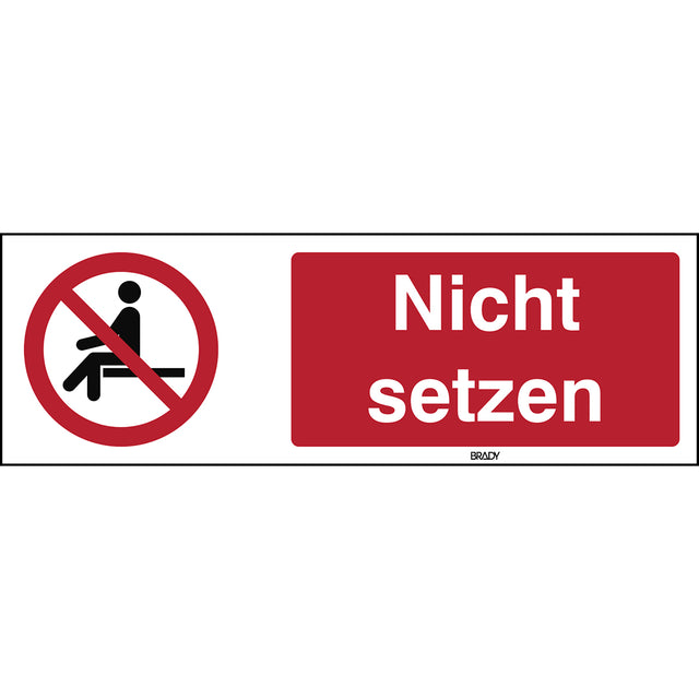 ISO Sicherheitskennzeichnung - Sitzen verboten
