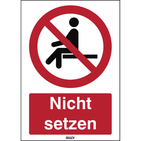 ISO Sicherheitskennzeichnung - Sitzen verboten
