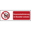 ISO Sicherheitskennzeichnung - Aufzug im Brandfall nicht benutzen