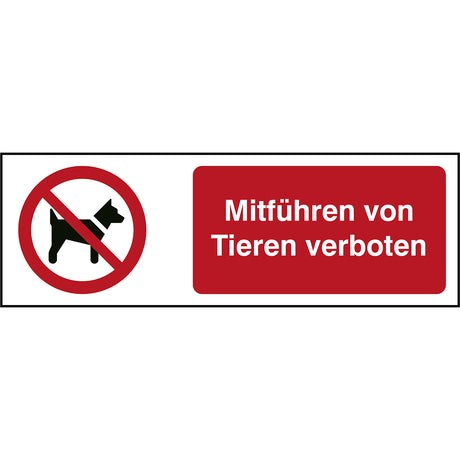 ISO Sicherheitskennzeichnung - Mitführen von Tieren verboten