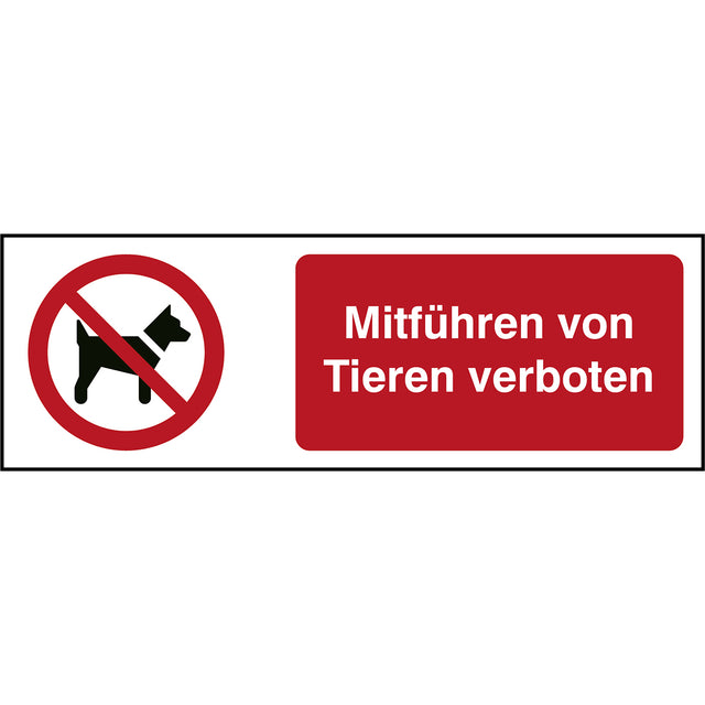 ISO Sicherheitskennzeichnung - Mitführen von Tieren verboten