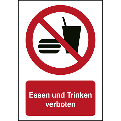 ISO Sicherheitskennzeichnung - Essen und Trinken verboten