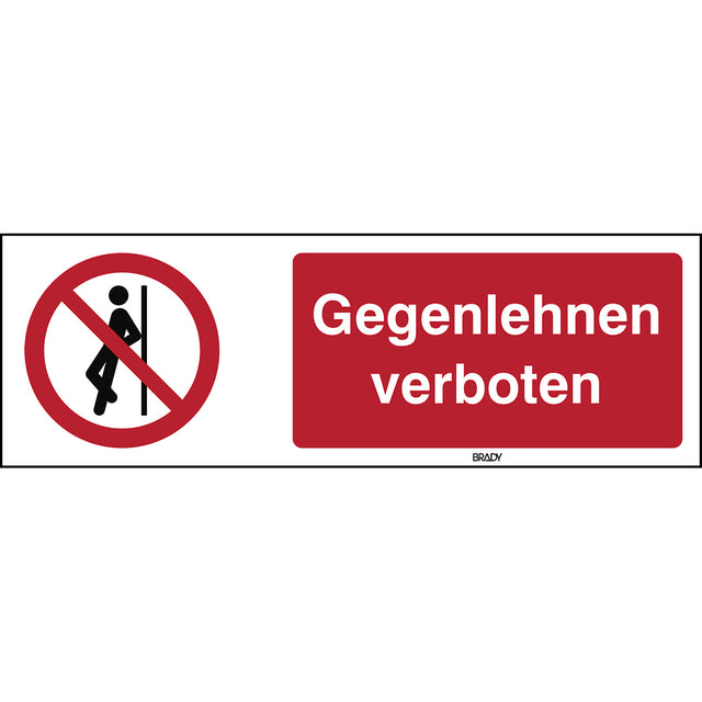 ISO-Sicherheitsschild – Anlehnen verboten