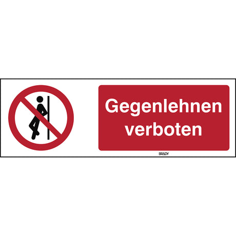 ISO-Sicherheitsschild – Anlehnen verboten