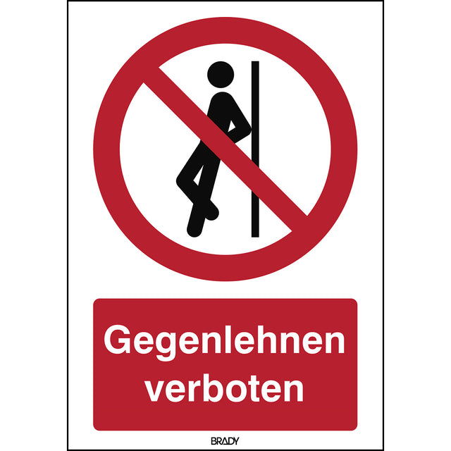 ISO-Sicherheitsschild – Anlehnen verboten