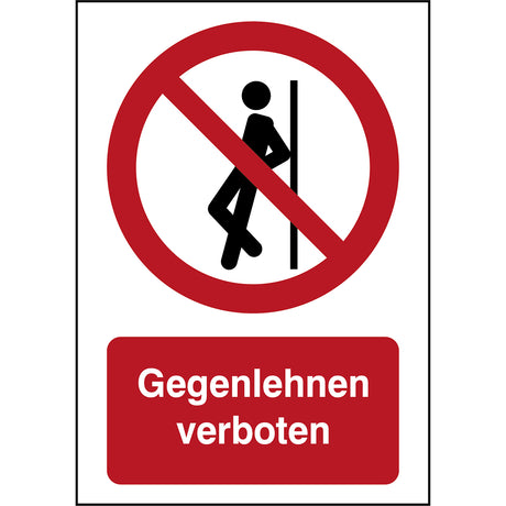 ISO Sicherheitskennzeichnung - Gegenlehnen verboten