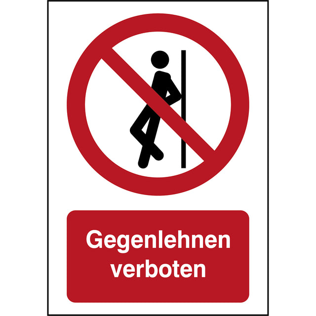 ISO Sicherheitskennzeichnung - Gegenlehnen verboten