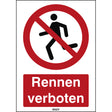 ISO Sicherheitskennzeichnung - Rennen verboten