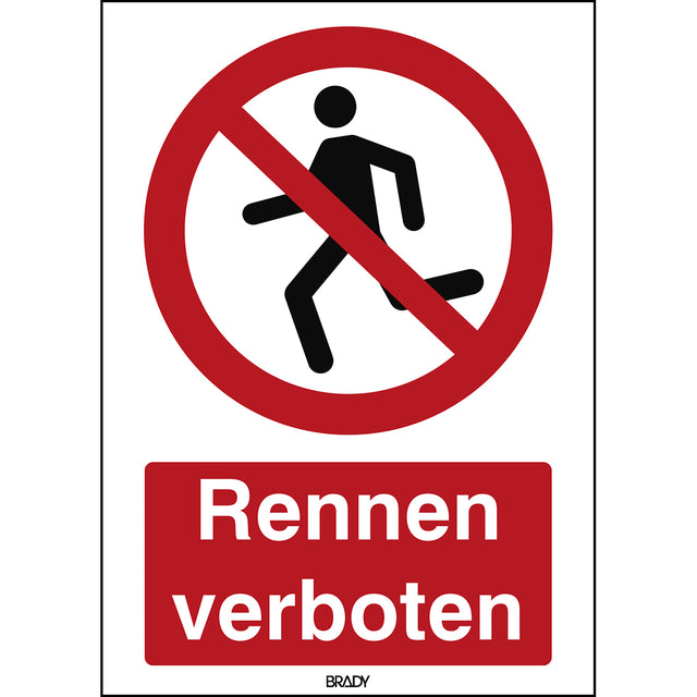 ISO Sicherheitskennzeichnung - Rennen verboten