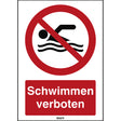 ISO Sicherheitskennzeichnung - Schwimmen verboten