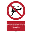 ISO Sicherheitskennzeichnung - Unterwassertauchen verboten