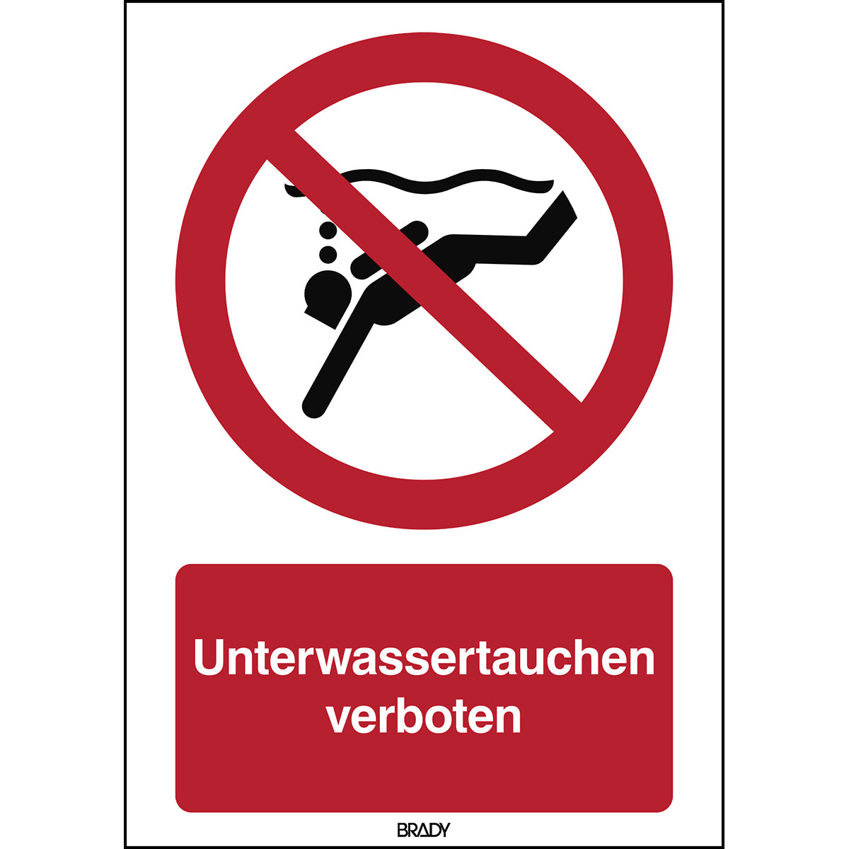 ISO Sicherheitskennzeichnung - Unterwassertauchen verboten