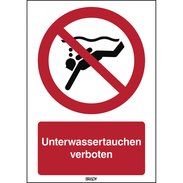 ISO Sicherheitskennzeichnung - Unterwassertauchen verboten